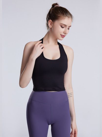 Custom black spandex sport tight wide strap tank tops