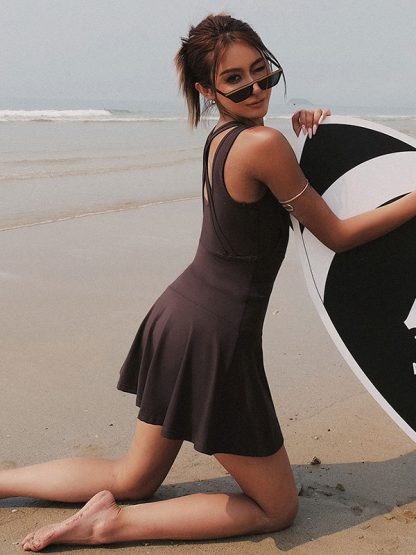 Custom beautiful back tennis dress short running fitness short dress - Image 6