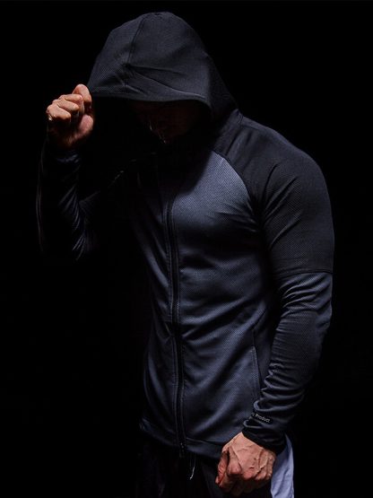 Custom blank track jackets raglan sleeve dri fit hoodie - Image 3