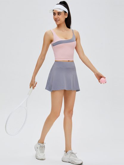 Custom blue tennis skirt fitness culottes breathable quick-drying skirt - Image 4