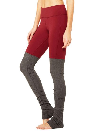 Custom bulk yoga pants two-color stitching high waisted legging pants - Image 3