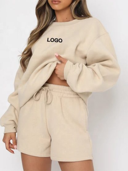 Custom cotton womens sweat shorts with pockets drawstring shorts - Image 2