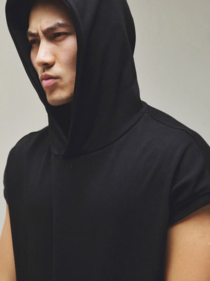 Custom corded comfort colors sweatshirt black short sleeve hoodie manufacturers - Image 3