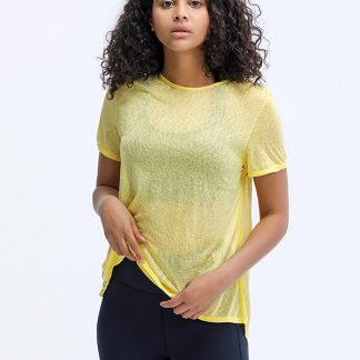 Custom design athletic t shirts women mesh loose top