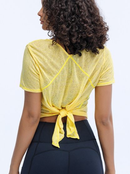 Custom design athletic t shirts women mesh loose top - Image 5
