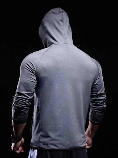 Custom design track jackets gray zipper thin hoodie - Image 3
