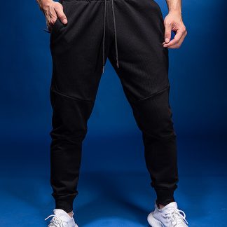 Custom Fit Track Pants With Pockets Drawstring Cotton Mans Trousers