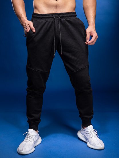 Custom Fit Track Pants With Pockets Drawstring Cotton Mans Trousers