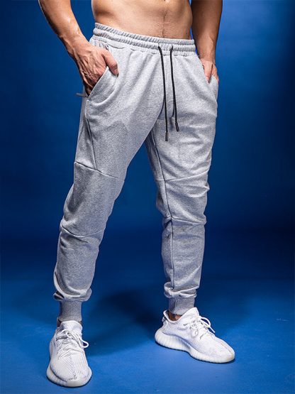 Custom Fit Track Pants With Pockets Drawstring Cotton Mans Trousers - Image 3