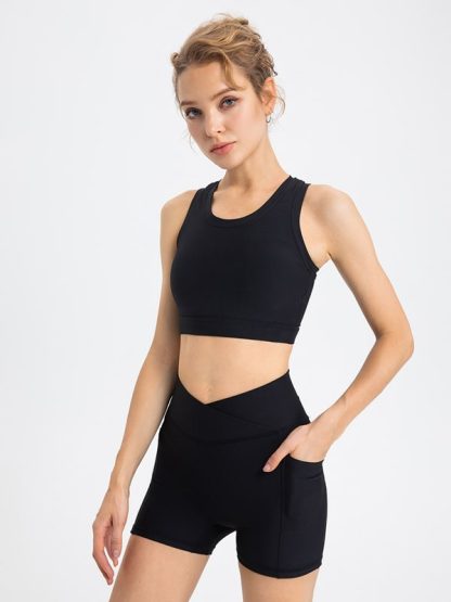 Custom fitness apparel solid color women trendy organic workout clothes - Image 2