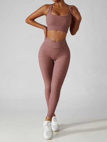 Custom fitness apparel suppliers China ribbed printed gym wear - Image 2