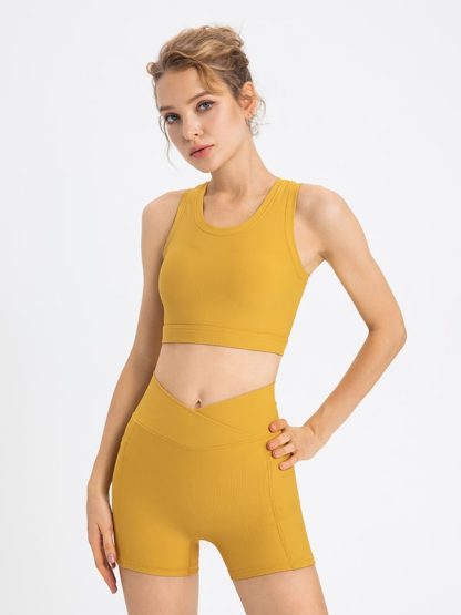 Custom fitness apparel solid color women trendy organic workout clothes - Image 5