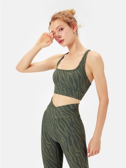 Custom fitness apparel wholesale text printed yoga clothing