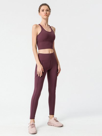 Custom fitness apparel wholesale pure color professional workout clothes