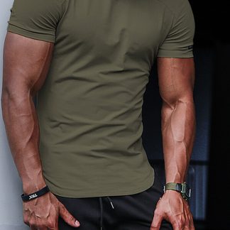 Custom fitness clothing green cotton with logo athletic t shirts