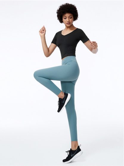 Custom fitness clothing suppliers V-neck tight workout clothing