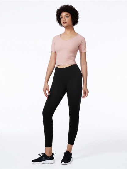 Custom fitness clothing suppliers V-neck tight workout clothing - Image 3