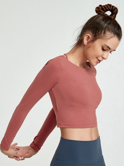 Custom fitness wear halter sexy cotton organic yoga clothing - Image 2