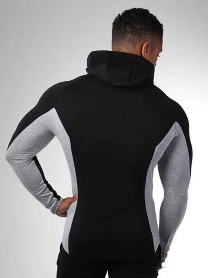 Custom Funnel Neck Blank Sweatshirts Black With Zipper Cotton Jacket - Image 3