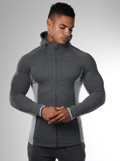 Custom Funnel Neck Blank Sweatshirts Black With Zipper Cotton Jacket - Image 4
