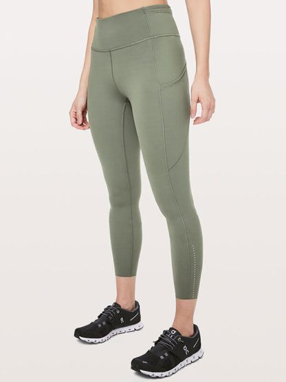 Custom gym leggings green high waisted with pockets blank yoga pants