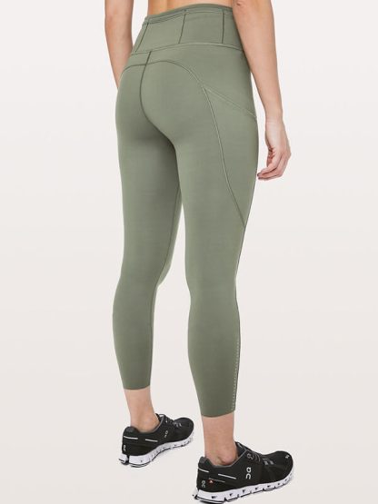 Custom gym leggings green high waisted with pockets blank yoga pants - Image 2