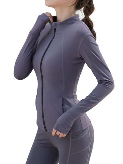 Custom high-neck sports jacket with pockets Slim sportswear