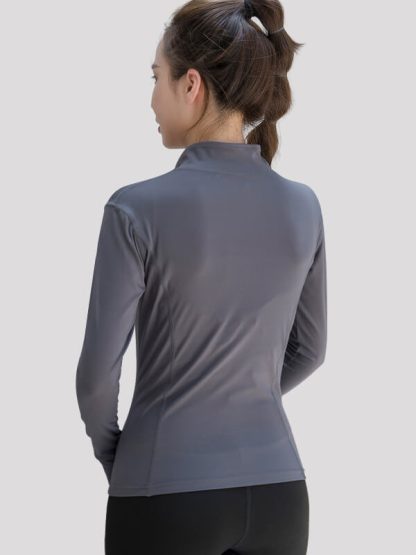 Custom high-neck sports jacket with pockets Slim sportswear - Image 2
