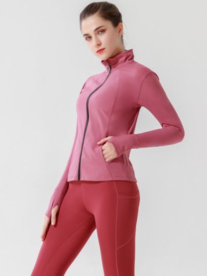 Custom high-neck sports jacket with pockets Slim sportswear - Image 5