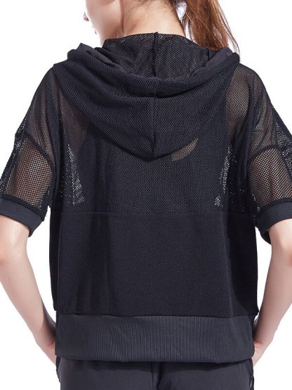 Custom hooded sports jackets design womens mesh white hooded - Image 5