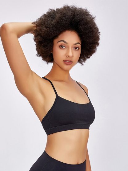 Custom logo sports bra spaghetti strap maidenform fitness yoga bra