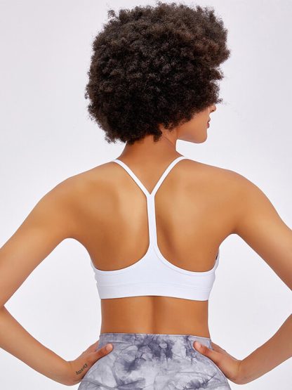 Custom logo sports bra spaghetti strap maidenform fitness yoga bra - Image 3