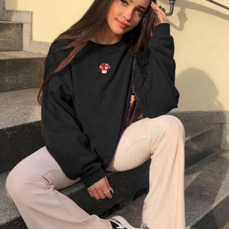 Custom logo sweatshirts bulk embroidered loose