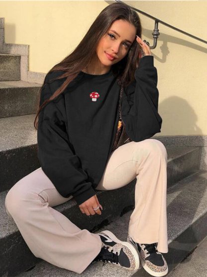 Custom logo sweatshirts bulk embroidered loose