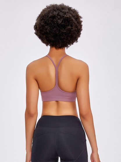 Custom logo sports bra spaghetti strap maidenform fitness yoga bra - Image 4