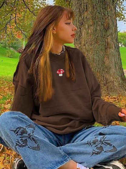Custom logo sweatshirts bulk embroidered loose - Image 2