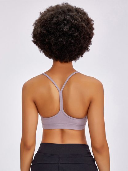 Custom logo sports bra spaghetti strap maidenform fitness yoga bra - Image 5