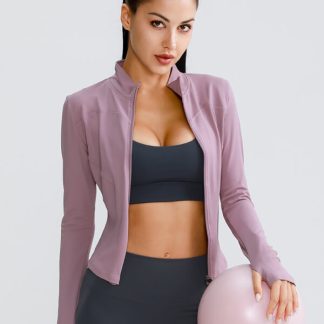 Custom Logo Woman Sports Jackets Long Sleeve Shirts Zipper athletic wear