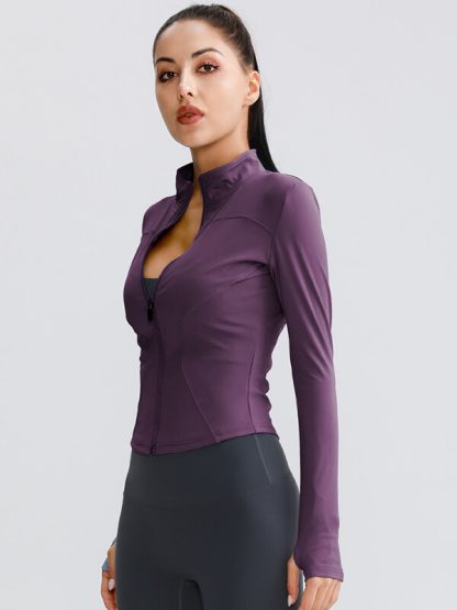 Custom Logo Woman Sports Jackets Long Sleeve Shirts Zipper athletic wear - Image 4