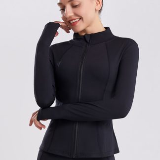 Custom made sports jackets tight quick-drying zipper women's top
