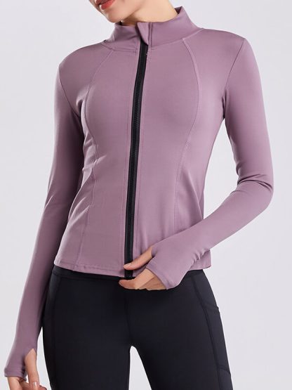 Custom made sports jackets tight quick-drying zipper women's top - Image 2