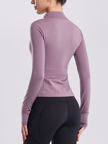 Custom made sports jackets tight quick-drying zipper women's top - Image 3