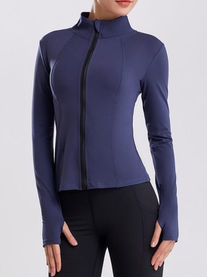 Custom made sports jackets tight quick-drying zipper women's top - Image 5