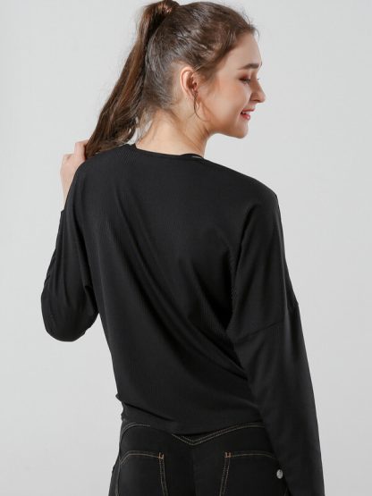 Custom made sports t shirts V-neck drawstring pleated design top - Image 4