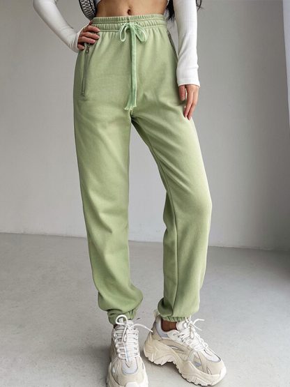 Custom made track pants cotton green jogger pants