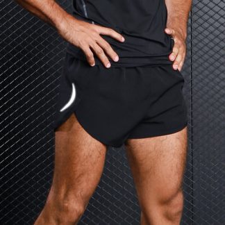 Black interlock trail mens running shorts wholesale