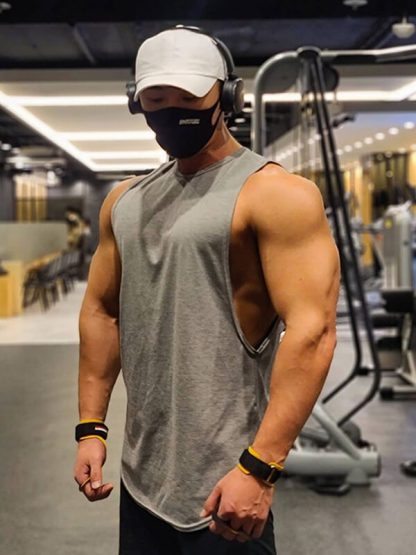 Custom men gym tank tops Spandex sport tank - Image 2