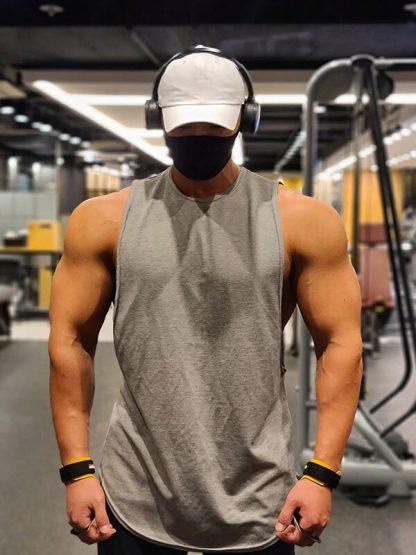 Custom men gym tank tops Spandex sport tank - Image 3