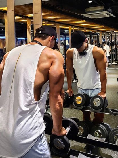 Custom men gym tank tops Spandex sport tank - Image 5