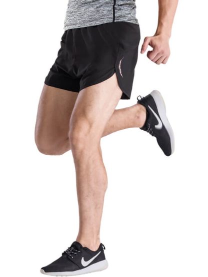 Black interlock trail mens running shorts wholesale - Image 4